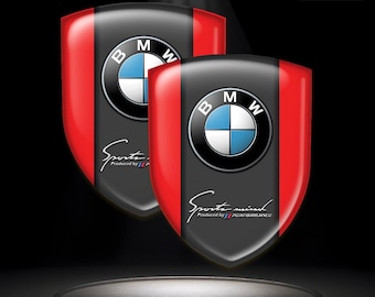 Silicone BMW Shield Decal: Custom Emblem Sticker