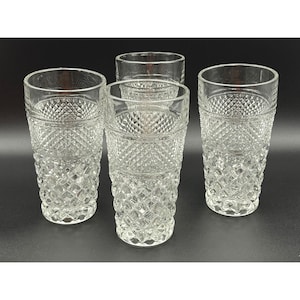 Four (4) Vintage Anchor Hocking Wexford Ice Tea Water Glasses