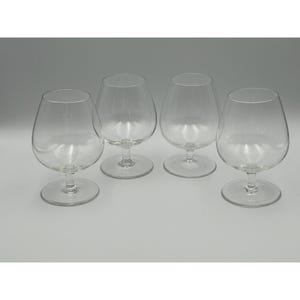 Four (4) Vintage Crystal Brandy Snifters Cognac Glasses Barware