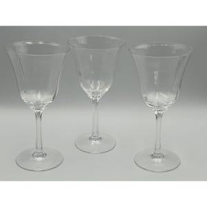 Three (3) Vintage Lenox Allure Crystal Wine Water Iced Tea Goblets Stem Glasses