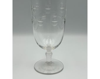 Una (1) copa de agua vintage Libbey Christine con diseño floral grabado de repuesto