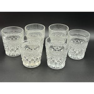 Six (6) Vintage Anchor Hocking Wexford Old Fashion Glasses