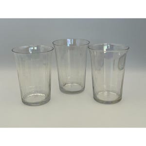 Three (3) Vintage Fostoria Iridescent Optic Ribbed Crystal Tumbler Juice Glasses