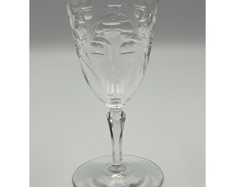 Un (1) vaso de repuesto vintage Libbey Christine con diseño floral grabado.