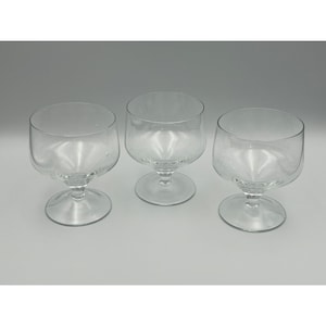 Three (3) Vintage Glassware Crystal Brandy Snifters Cognac Barware Glasses