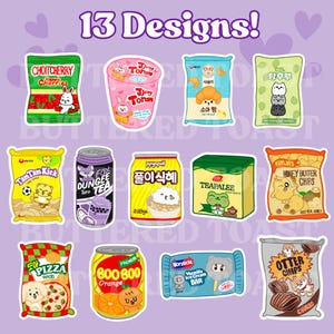 Miniteen-snackstickers | Zeventien personagestickers | Vinylstickers