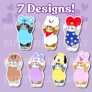 Adesivo de gato japonês BT21 | Adesivo BT21 | Adesivo de vinil BTS