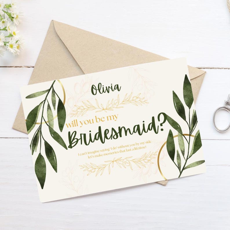 Will You Be My Bridesmaid Card Template Editable Canva Design With — free download