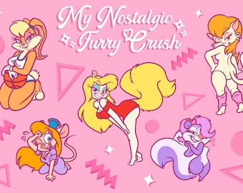 Hoja de pegatinas de Furry Crush nostálgico