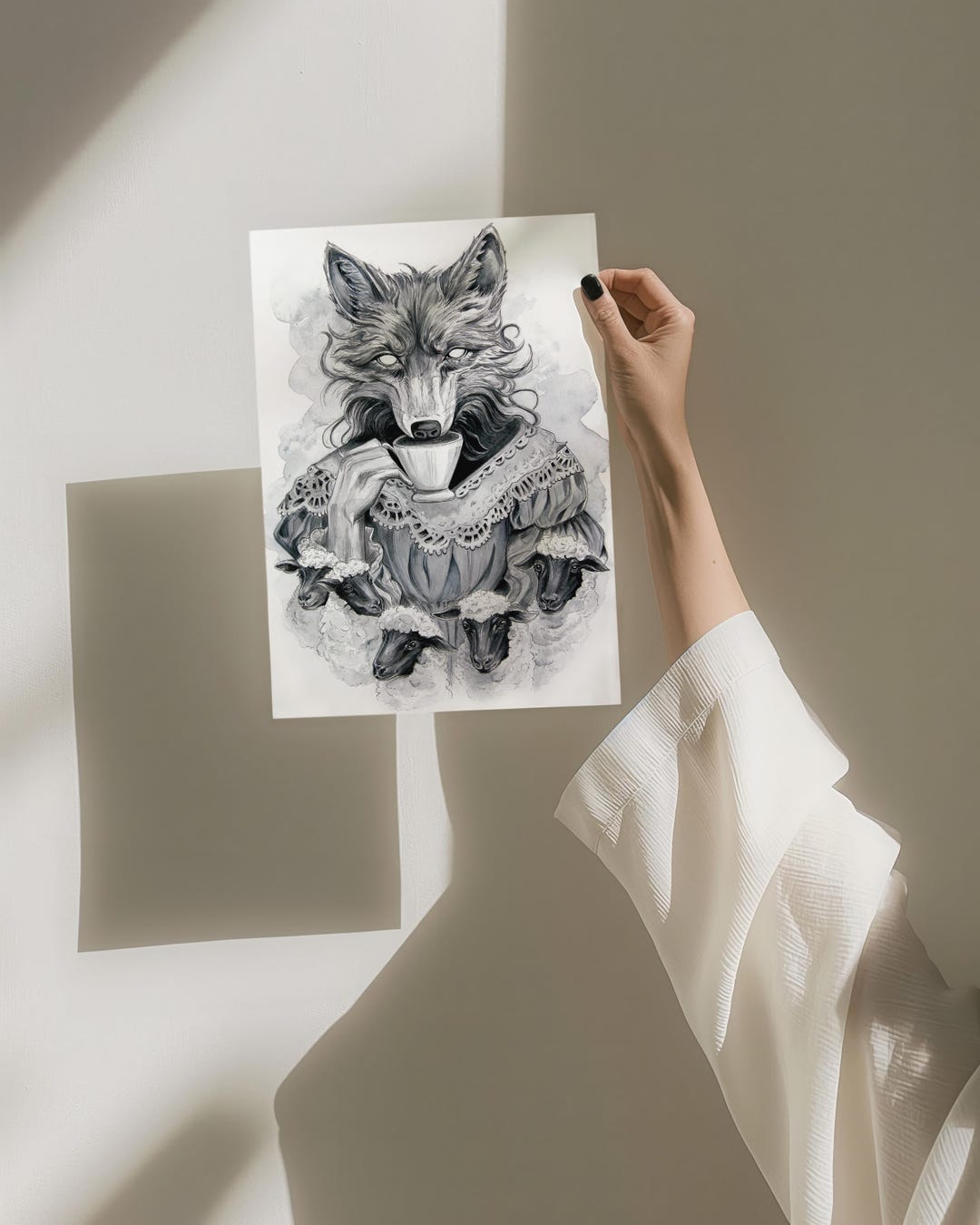 Wolf in Sheep’s Clothing – A4 ART PRINT | Gothic Wolf Sheep Tea ...