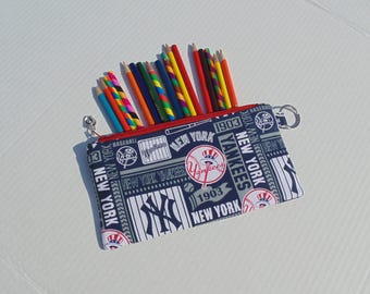 New York Yankees Pencil Case: MLB Zippered Pouch