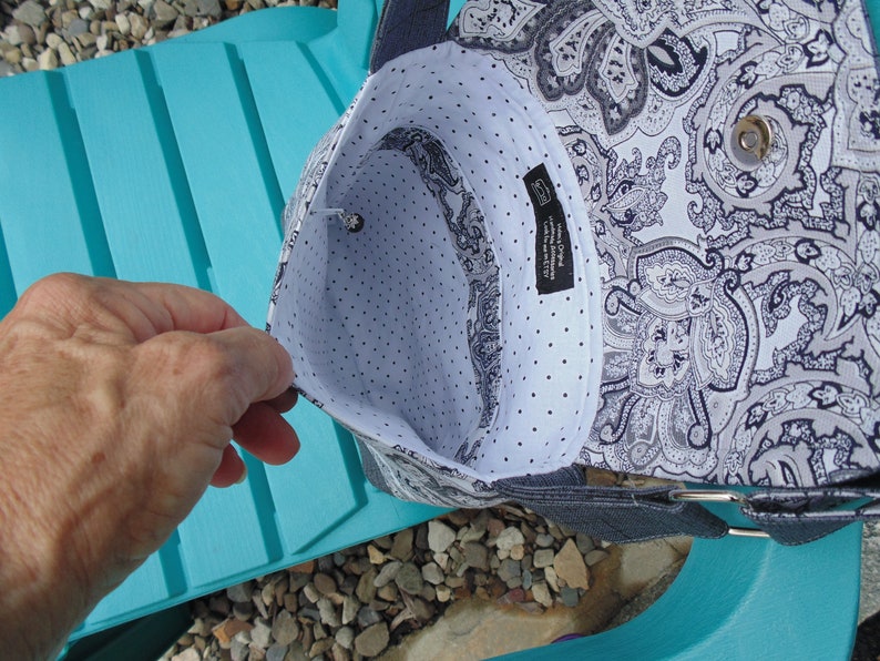 Womens Hip Bag Hands Free Purse Free Shipping Shoulder Bag Gray Paisley Design Cross Body Bag