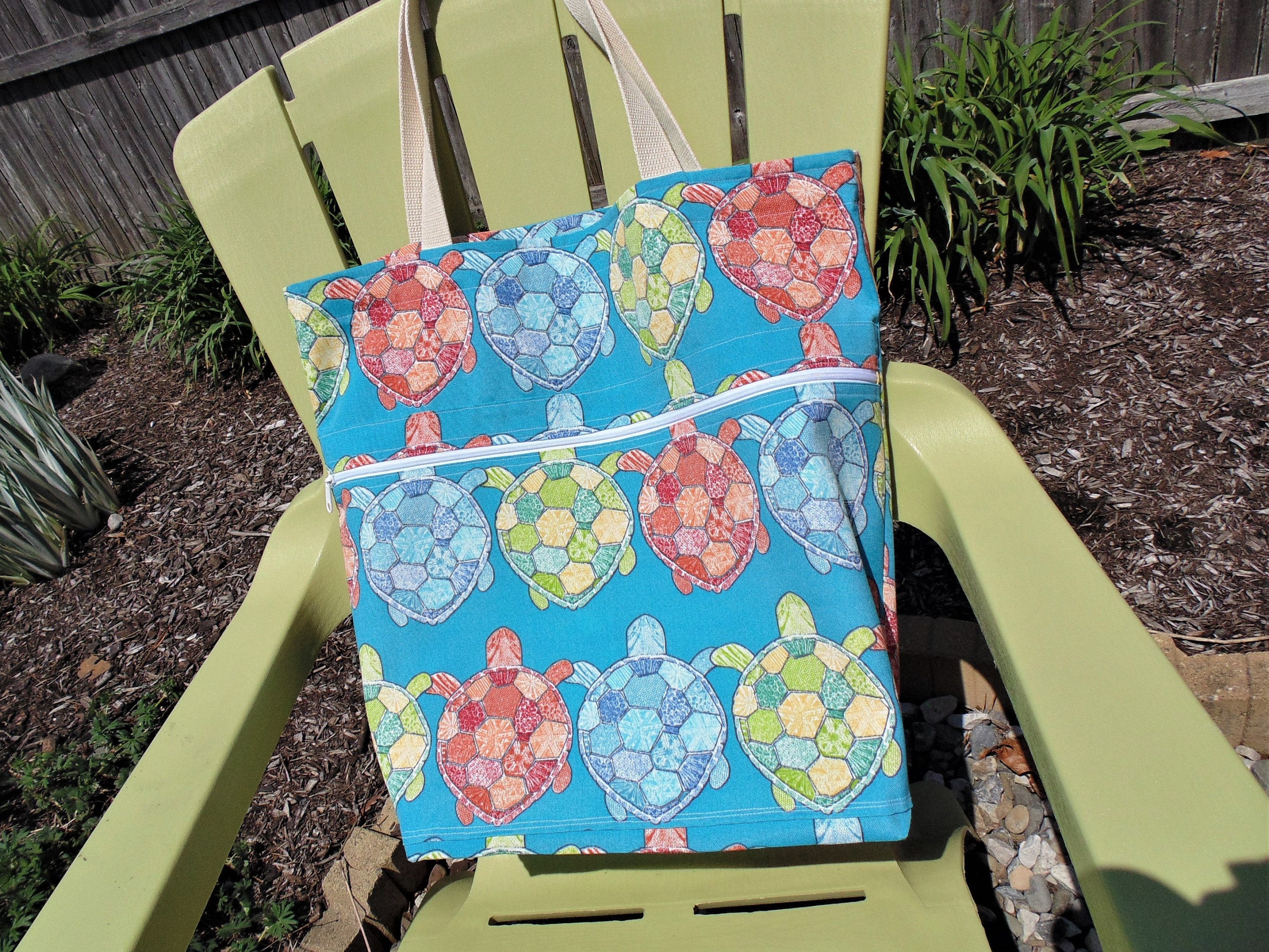Extra Large Beach Bag Family Size Tote Bag Summer Theme Etsy