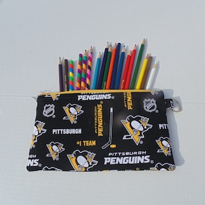 Pencil Case, NHL, Zippered Pouch, Cosmetic Case, Gadget Case, Pittsburgh Penguins