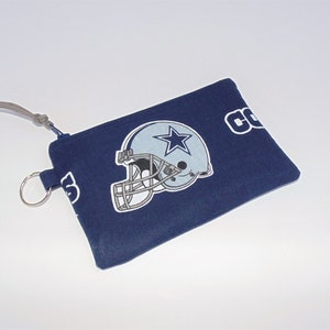 Repurposed Football Bifold Wallet With Dalls Cowboys Patch 