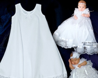 Taufkleid Slip A-Line Slip gehäkelter Slip Baby Slip Mädchen Slip Reborn Puppenslip geht mit Häkelkleid die Länge zu wählen