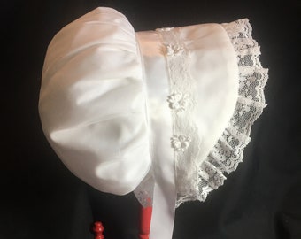 Lace Bonnet christening bonnet blessing bonnet baby girl bonnet christening dress blessing dress