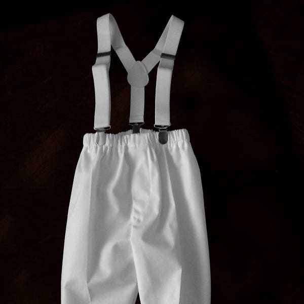 Baby Boys Christening baptism  blessing Dress pants with suspenders