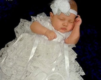 Christening Gown girl White Lace baby girls Blessing Gown Blessing Dress Naming Dress Formal Ware