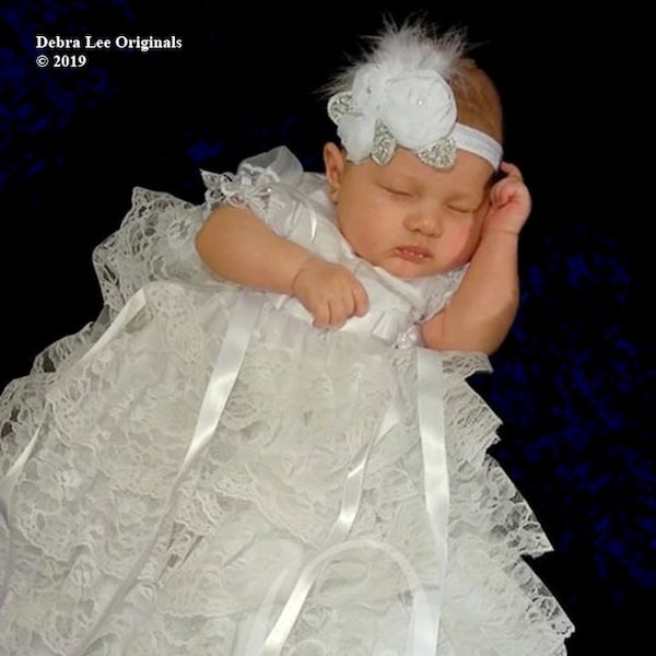 Christening Gown girl White Lace baby girls Blessing Gown Blessing Dress Naming Dress Formal Ware