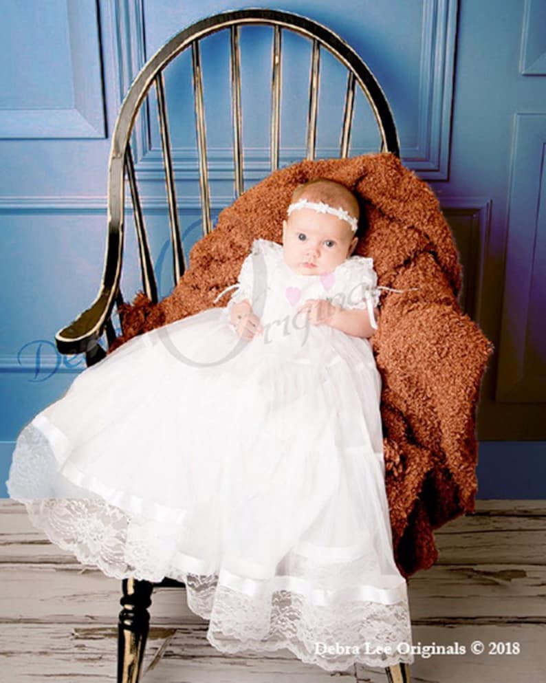 Christening Gown girl, Blessing Dress, Blessing Dress, Baptism Gown, Naming Dress, Formal Wear Lauren gown image 1