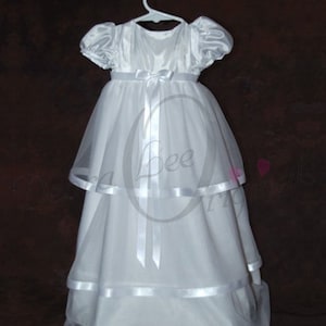 Christening Gown Girl McKenna White  Christening Dress Blessing Gown / Blessing Dress  Naming Gown