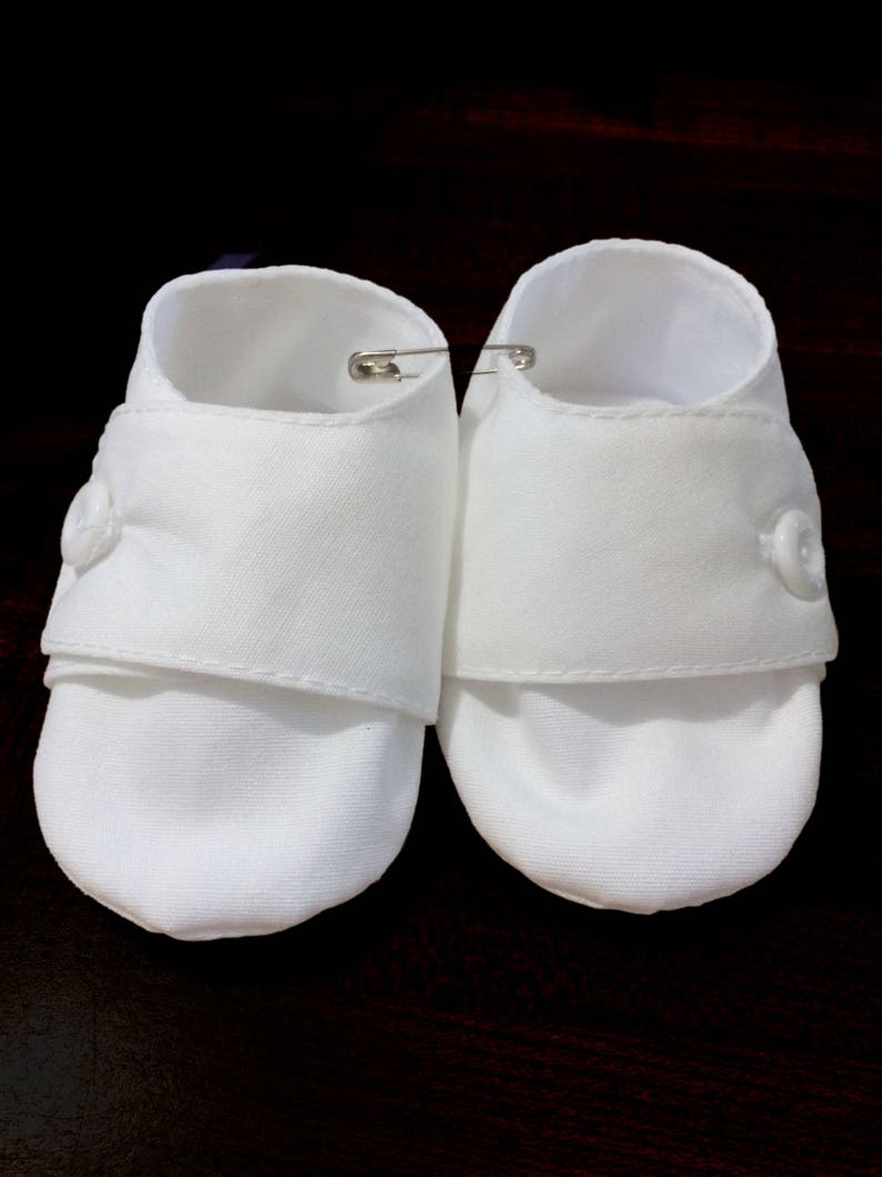 Christening Shoe Boys Blessing Soft Crib Shoes White Etsy