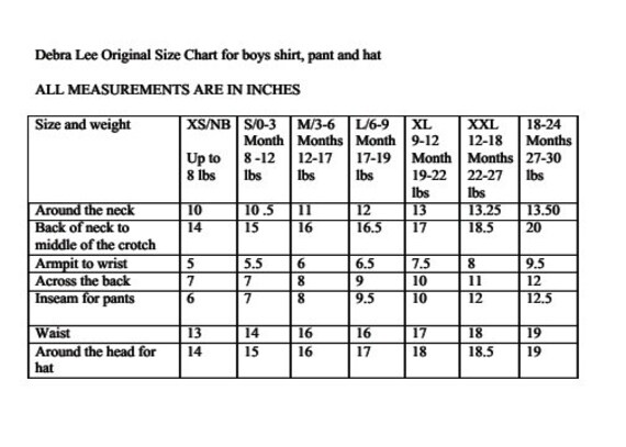 Lee Boys Size Chart