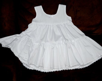 Christening gown Crochet  Dress Slip / White Round Neck Infant Slip ideal with Jessica baptism/blessing dress
