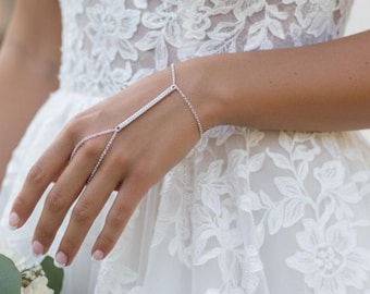 Silver Hand Chain, Dainty Hand Plated Chain | Silver Hand Chain, Silver Slave Bracelet Silver Ring Bracelet Finger Ring Handlet Bracelet