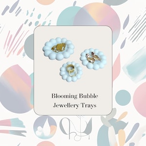 Plateaux à bijoux Blooming Bubble - Ensemble de 3 vide-poches à bords superposés dans des tons neutres