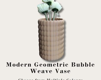 Vaso moderno con trama geometrica a bolle – Espositore decorativo strutturato