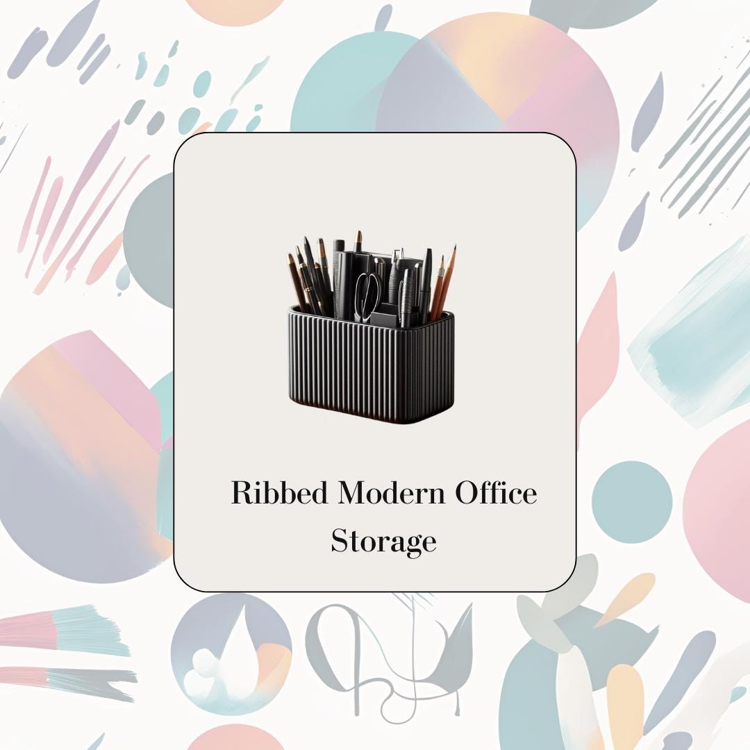 Ribbed Office Storage – Modern Desk Organiser, Minimalist Pen Holder, Stationery Caddy, Home Office Decor, Stylish Productivity Gift