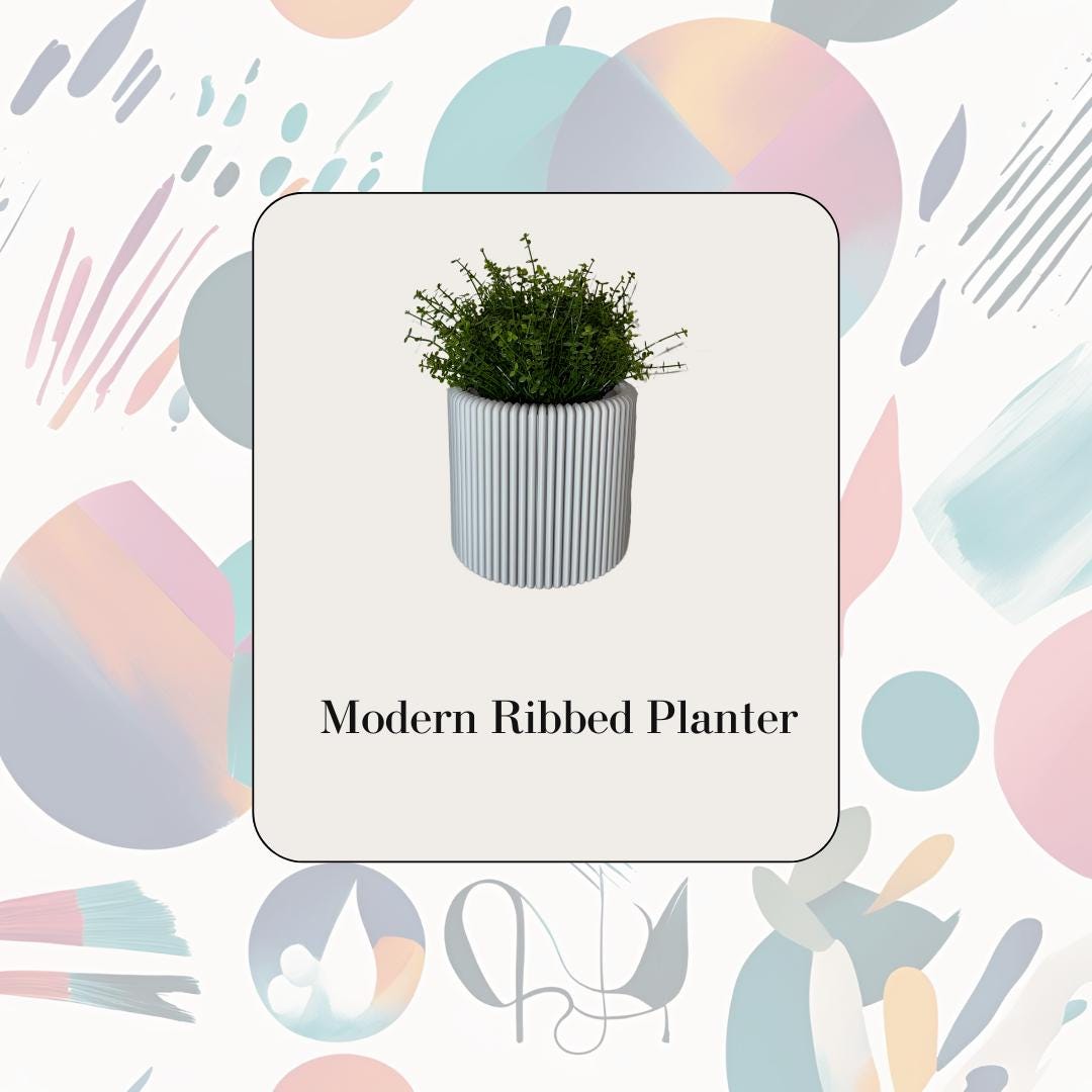 Modern Ribbed Planter – Textured Indoor or Outdoor Plant Pot for ...