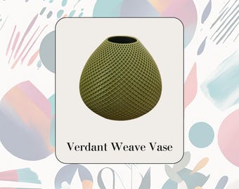 Verdant Weave Vase –Small, Textured Lattice Vase, 3D Printed Decorative Vase, Nature-Inspired Home Decor, Modern Centerpiece, Stylish Accent