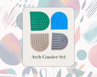Modern Arch Coaster Set – Layered Geometric Heat Protection