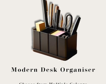 Modern Desk Organiser – Minimalist Office Storage with Compartments for Pens, Notes, and Accessories