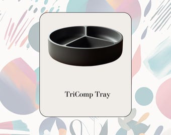 TriComp Tray – 3-Compartment Organiser, Modern Storage Tray, Minimalist Desk Tidy, Jewellery Dish, Kitchen & Office Accessories