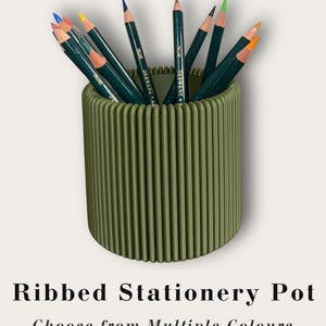 Ribbed Stationery Pot – Modern Desk Pen Holder
