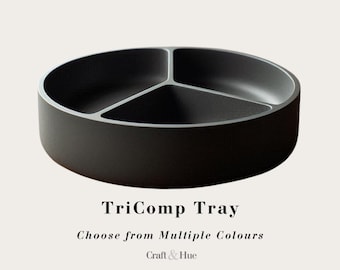 TriComp-tray – rond opbergvak met 3 vakken voor sieraden, bureau of keuken