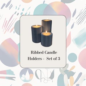 Ribbed Candle Holders – Mid-Century Tea Light Set, Modern Textured Decor, Minimalist Home Accent, Elegant Centerpiece, Stylish Gift