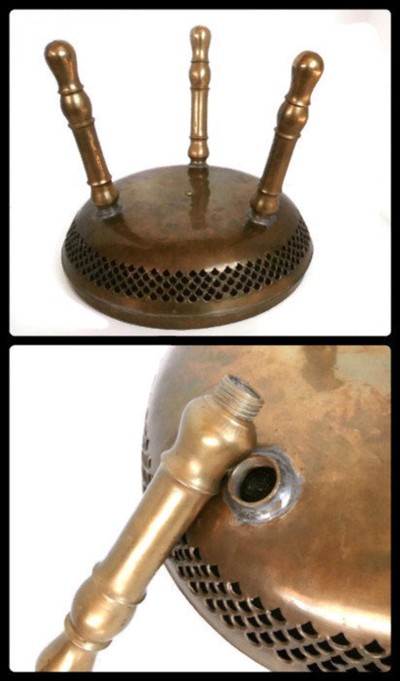 Vintage Brass Stool ThreeLegged Brass Foot Warmer/Rump Etsy