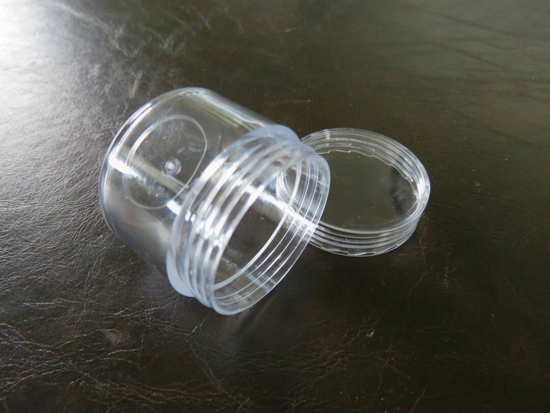 18 Small Clear Plastic Round Containers With Screwoff Lids Etsy