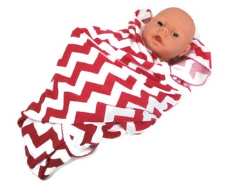 Baby Inbakeren ontvangen deken.  Diep roze / wit Chevron rekbare baby Swaddler deken.   Stretch brei Baby ontvangst deken.