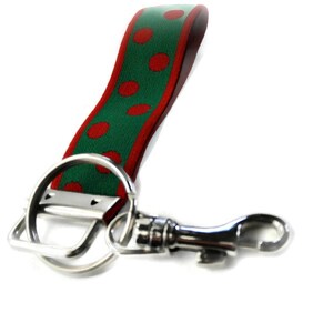 Key Fob with Snap Clip. Stretch Wrist Key Holder. Holiday Green and Red Key Organization Key Fob w/Convenient Snap Clip. Easy On Easy Off image 3