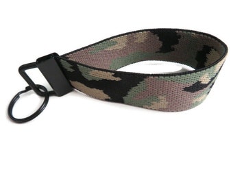 Camo Print Porte-clés extensible.  Organisateur de clé de poignet extensible et doux.  Bracelet Style Camouflage Porte-clés extensible