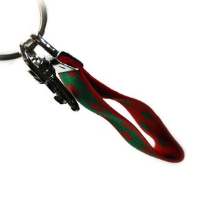 Key Fob with Snap Clip. Stretch Wrist Key Holder. Holiday Green and Red Key Organization Key Fob w/Convenient Snap Clip. Easy On Easy Off image 4