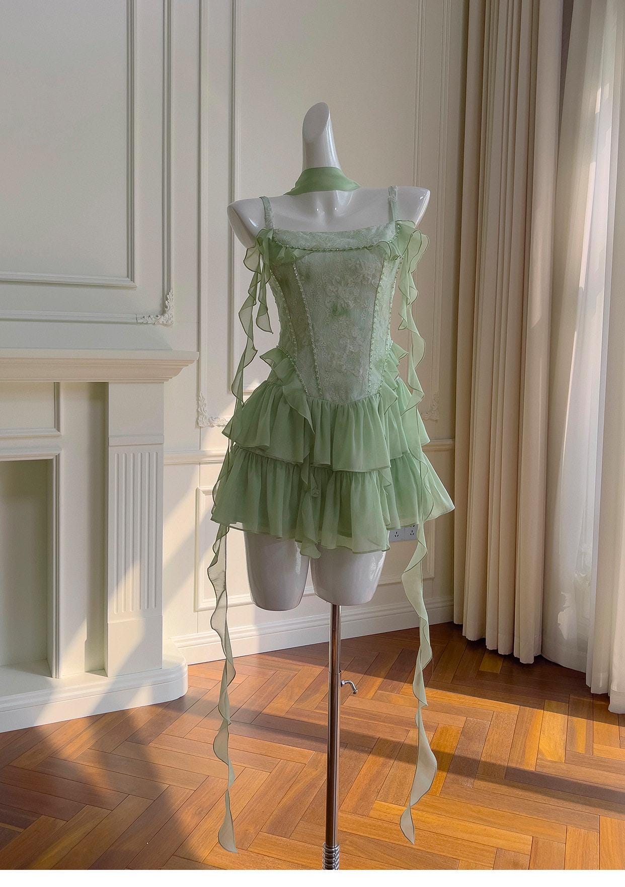 Mint Green Corset Mini Dress