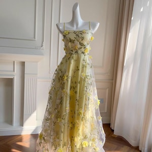 Yellow Floral Dress Bridesmaid - Etsy Yellow Floral Dress Bridesmaid - Etsy