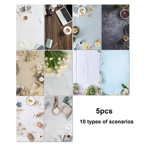 5 pezzi, carta da parati in stile minimalista 3D, carta da parati bifacciale, sfondo di vita, sfondo di fiori, sfondo di venature del legno, sfondo del tè pomeridiano